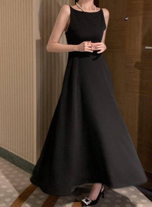 Off-Shoulder Sleeveless Waist Slimming Dress